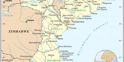 Аэропорты Мозамбика на карте