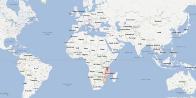Мозамбик на карте мира